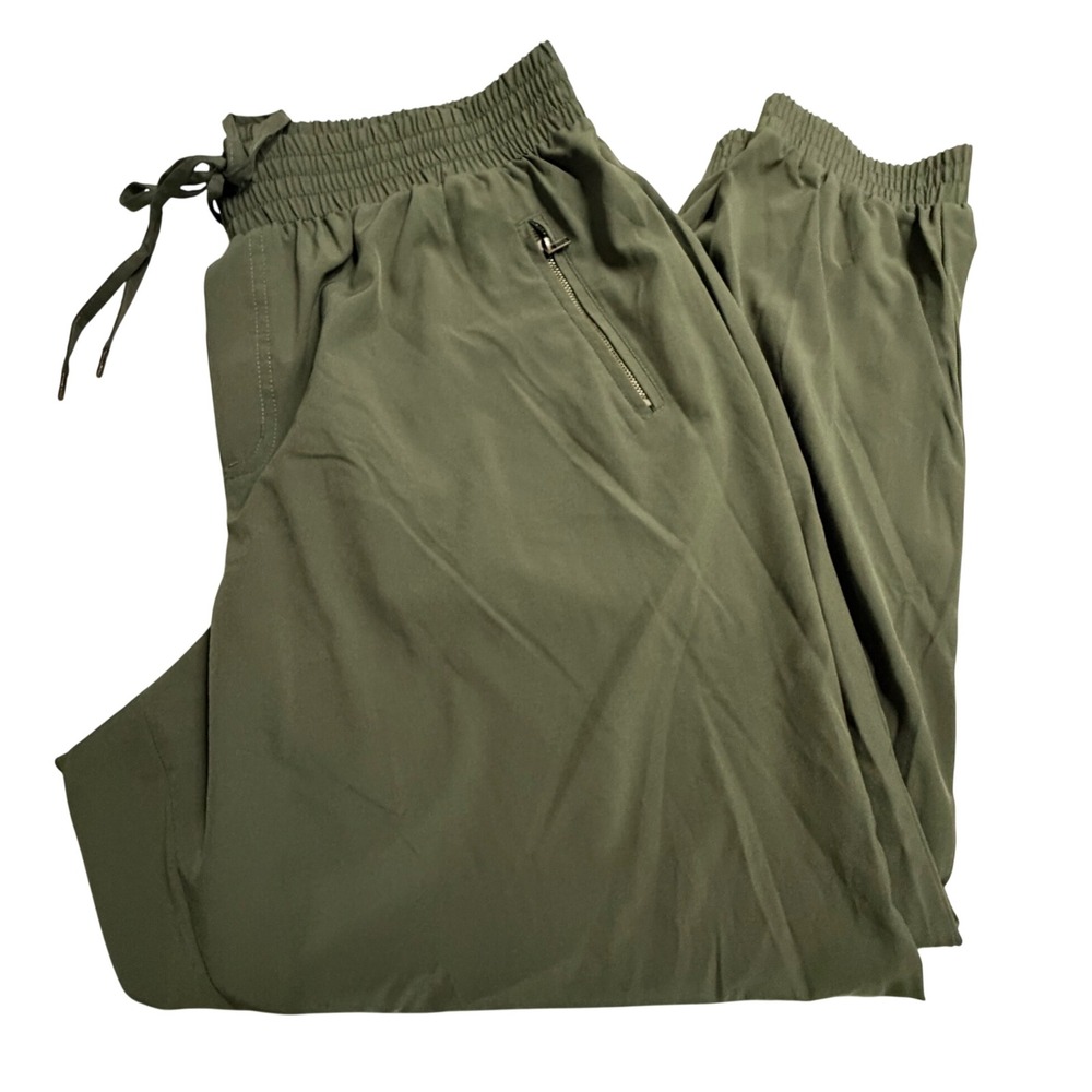 Catherines Est 1946 Womens Olive Green Jogger Pants Plus Size 18/20W Pocket